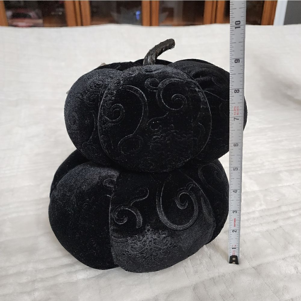 Nwt Black Fabric Hallowen Decorative Stacked Pumpkin - Picture 4 of 7